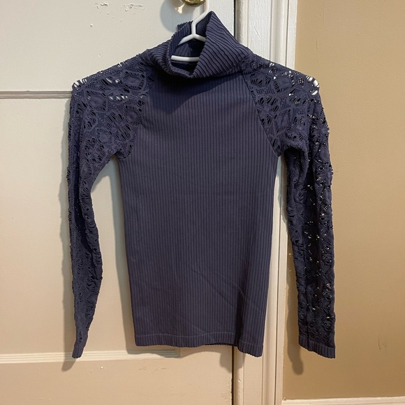 Free People Lace Long Sleeve Turtleneck - Picture 1 of 7